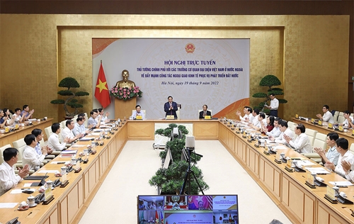 Thủ tướng Chính phủ Phạm Minh Chính chủ trì Hội nghị trực tuyến với các đại sứ, trưởng cơ quan đại diện Việt Nam ở nước ngoài
